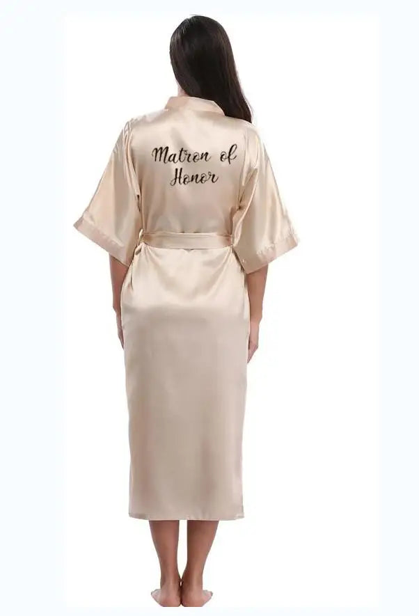 Bridesmaid champagne Large Plain Mother Bride Kimono Silk Satin Lace Night Dress Gown Wedding Robes Bathrobe Ladies Robe