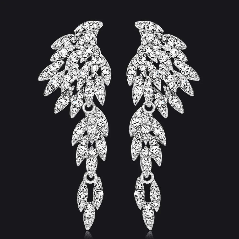 Classic Crystal Wedding Drop Earring for Women Elegant Hanging Long Dangle Earrings Nightclub Party Dress Accessories