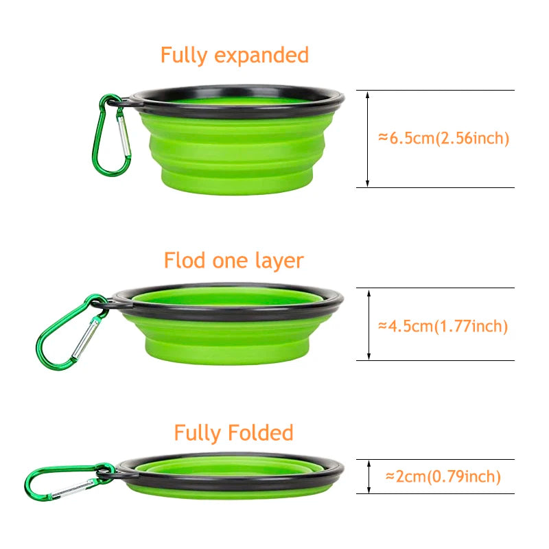 1000ML Portable Collapsible Dog Bowl Lightweight Silicone Pet Food Water Bowl for Traveling Camping and Walking Pet Bowls D0013A