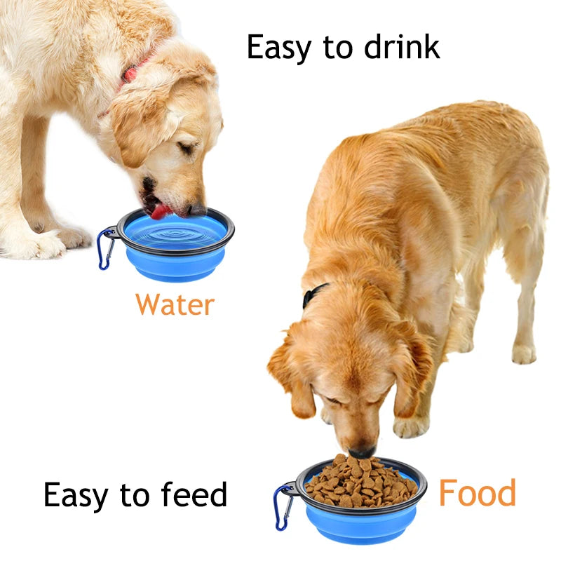 1000ML Portable Collapsible Dog Bowl Lightweight Silicone Pet Food Water Bowl for Traveling Camping and Walking Pet Bowls D0013A