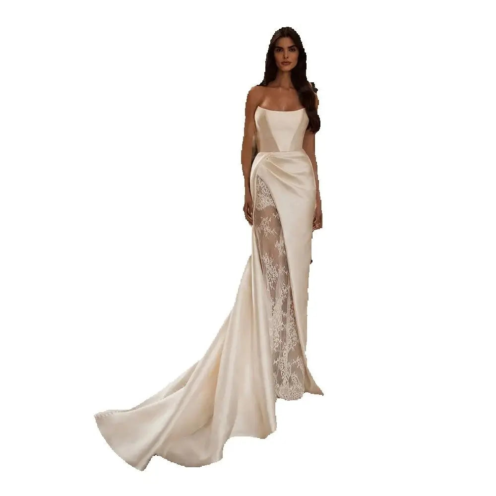 Customized Latest Wedding Dresses Lace Mermaid Bridal Gowns Long Sleeves Bride Dresses with Bolero Wedding Gowns Open Back