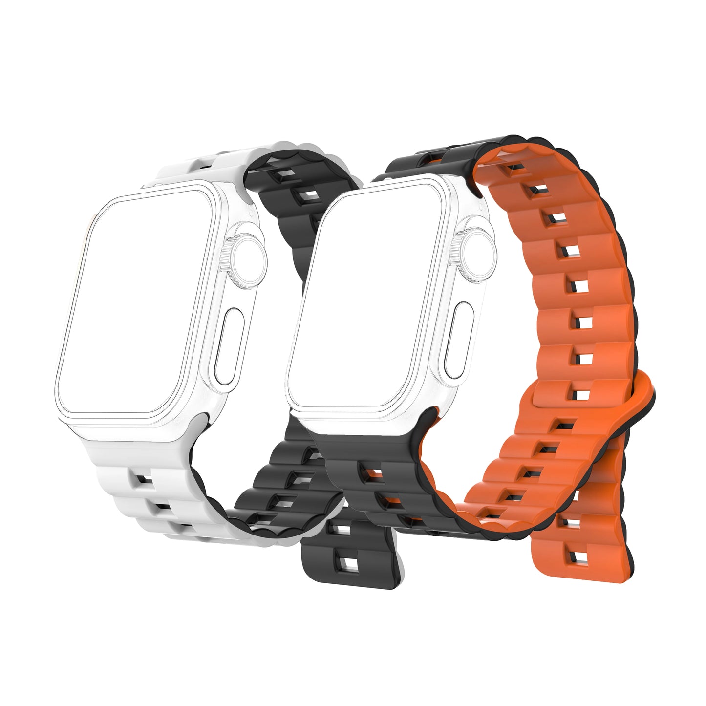 2 Pack Sport Bands Compatible with Apple Watch Band 38mm 40mm 41mm 42mm 44mm 45mm 49mm, Soft Silicone Waterproof Strap Compatibl