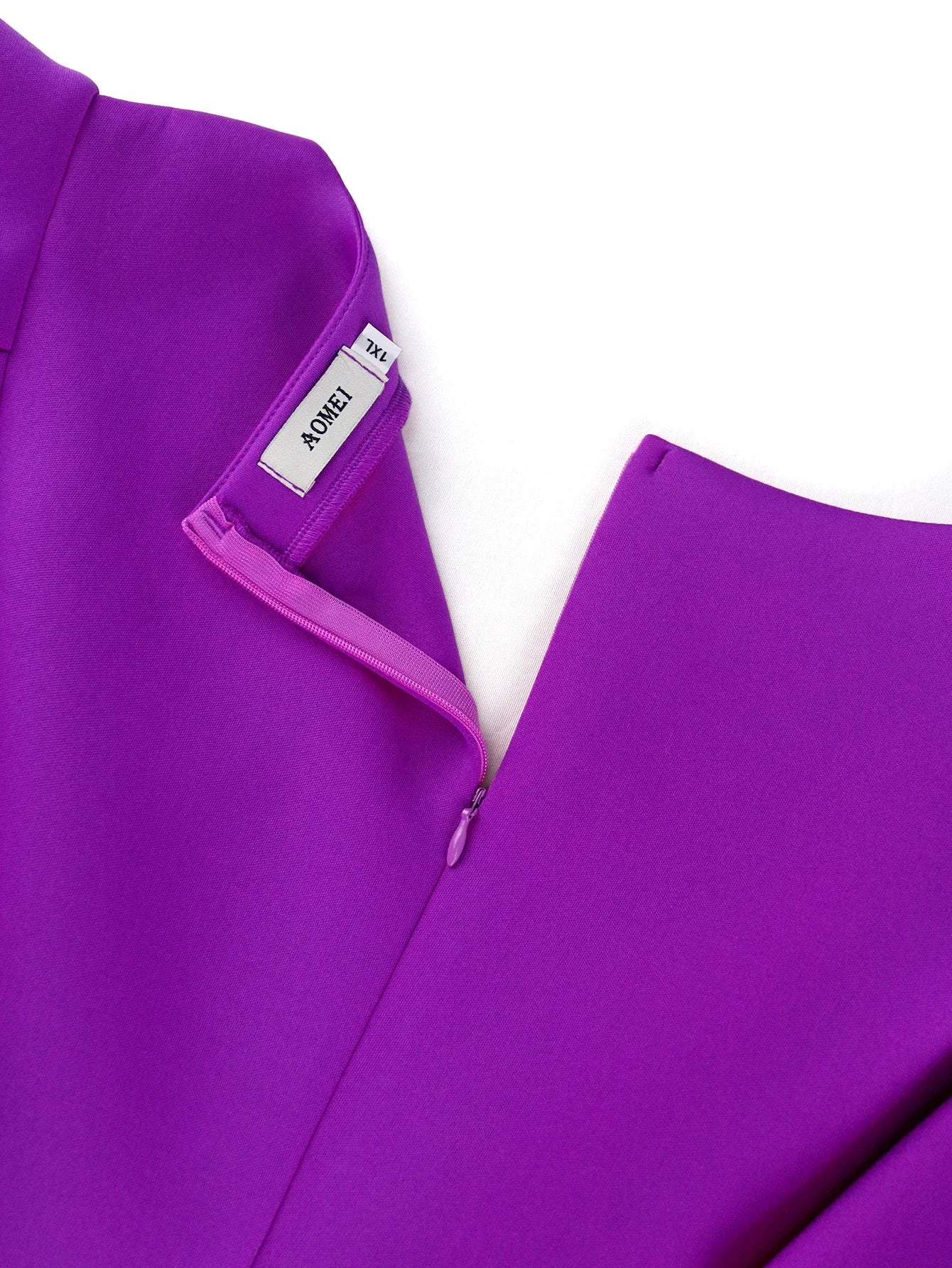 Plus Size Women Elegant Slim Dress Diamond V Neck Short Flying Sleeve Modest Purple Gown Formal Evening Party Birthday Outfits