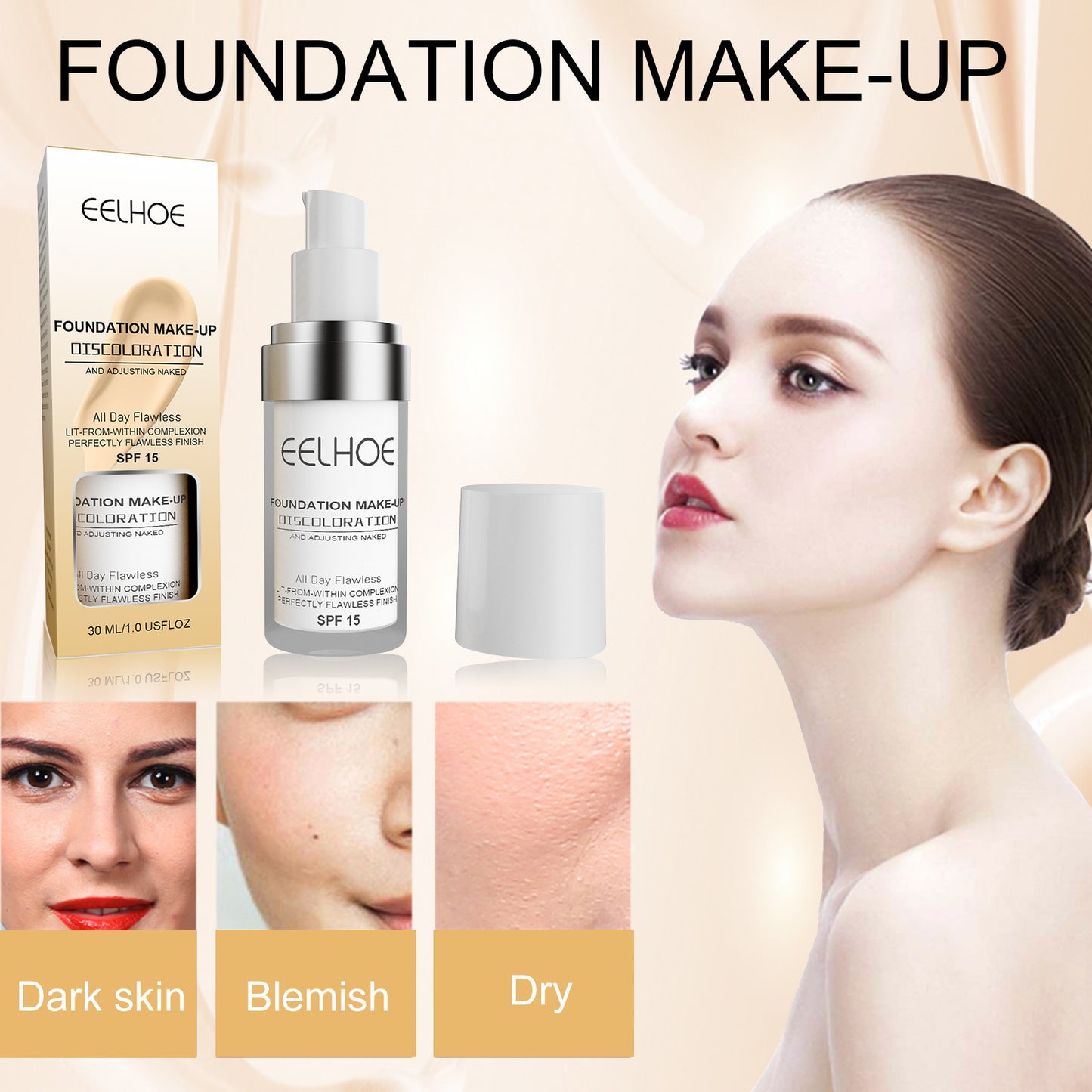 Temperature Change Liquid Foundation Concealer Long-lasting Moisturizing Waterproof Sweat-proof