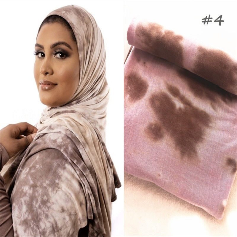 Cotton Modal Tie-dye Cotton Jersey Shawl Scarf Hijab