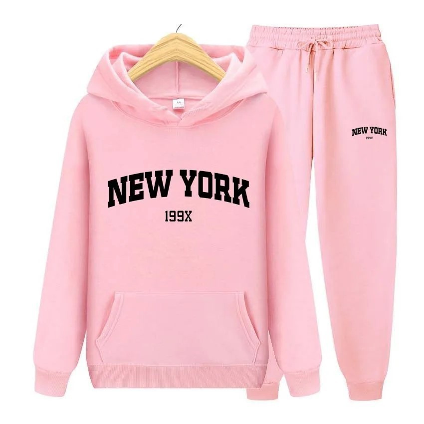 Women's Pullover Sweatpants Suit Couple Hoodie Sportswear