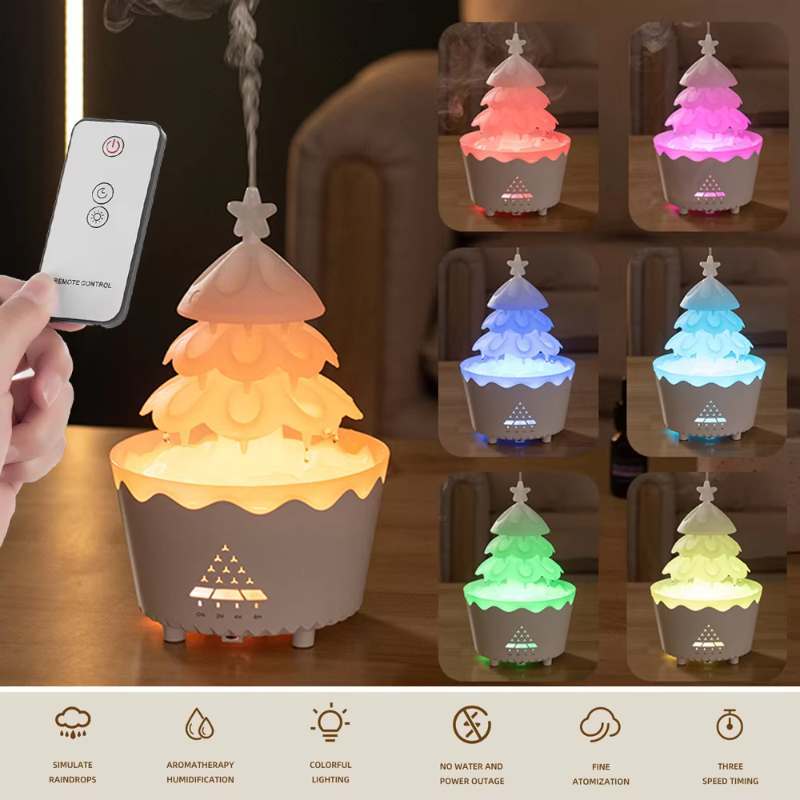 2025 New Design Essential Oil Aroma Diffuser Household Mute Small Remote Control Humidifier Suitable For Home Christmas Gift