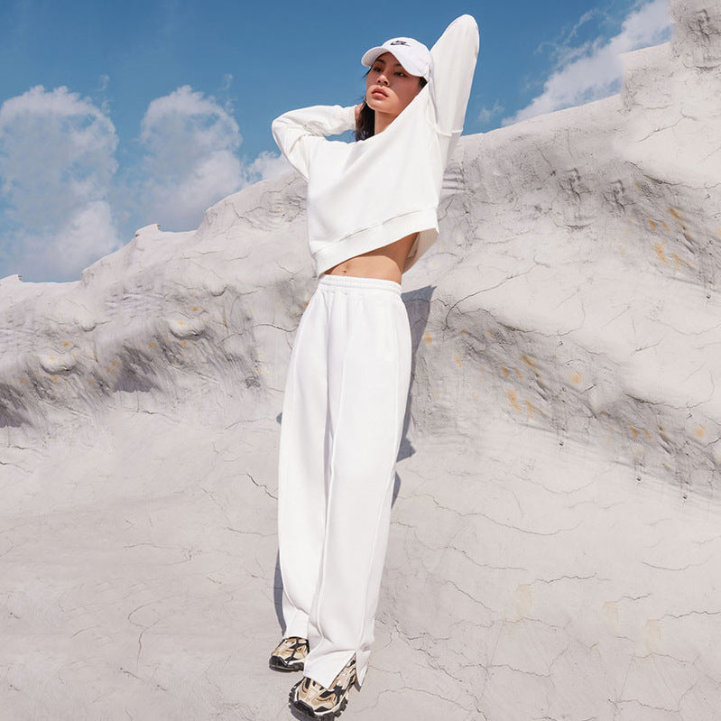 Women's Casual Fashion Round Neck Suit Long-sleeved Sweater