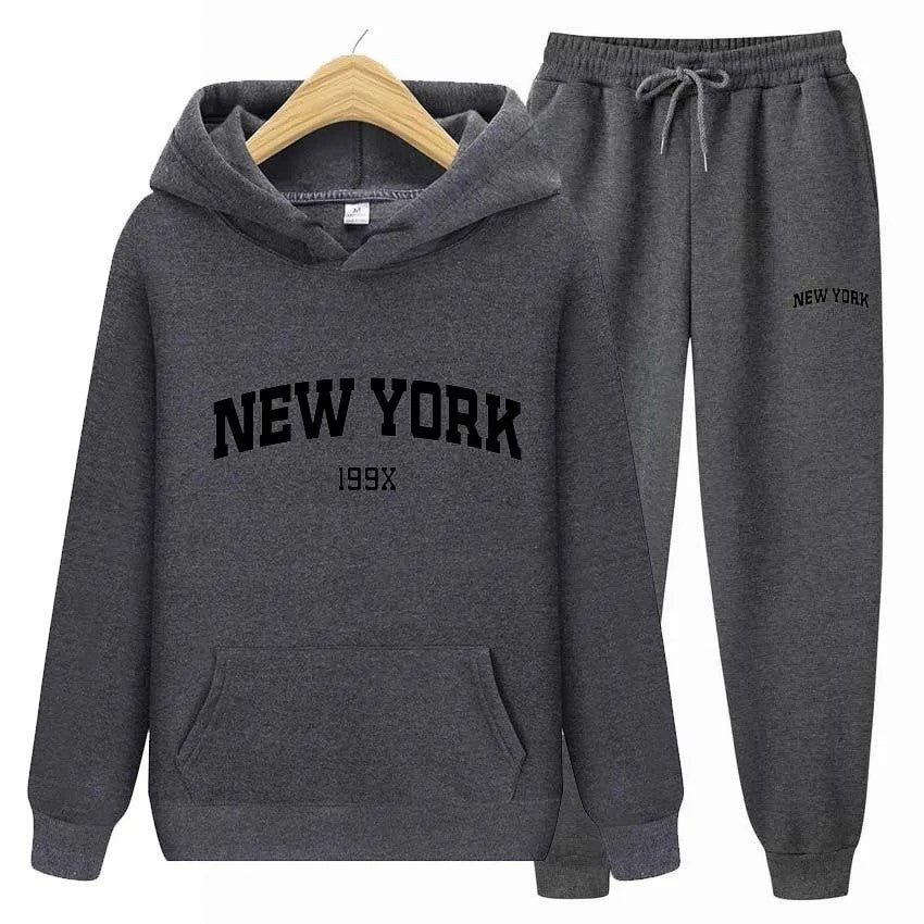 Women's Pullover Sweatpants Suit Couple Hoodie Sportswear