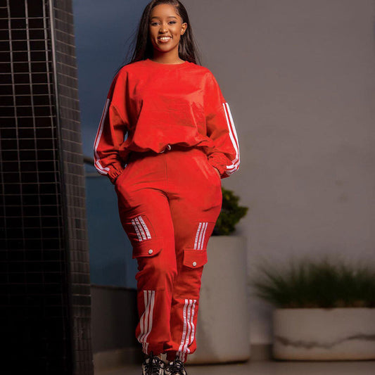 European And American Sexy Casual Trousers Pullover Suit