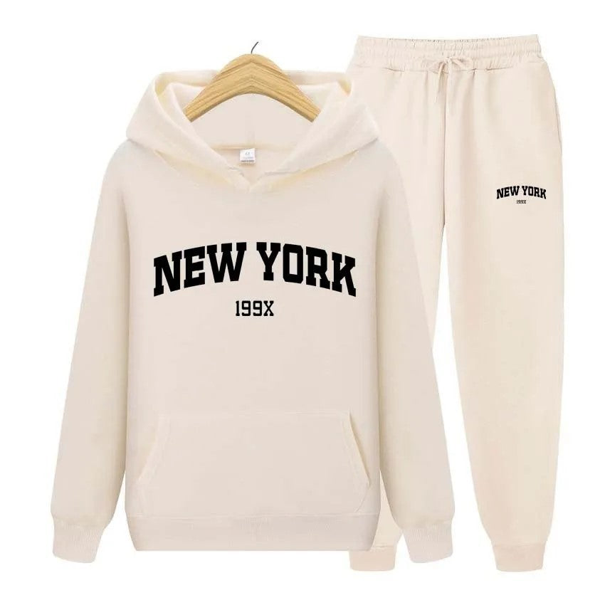 Women's Pullover Sweatpants Suit Couple Hoodie Sportswear