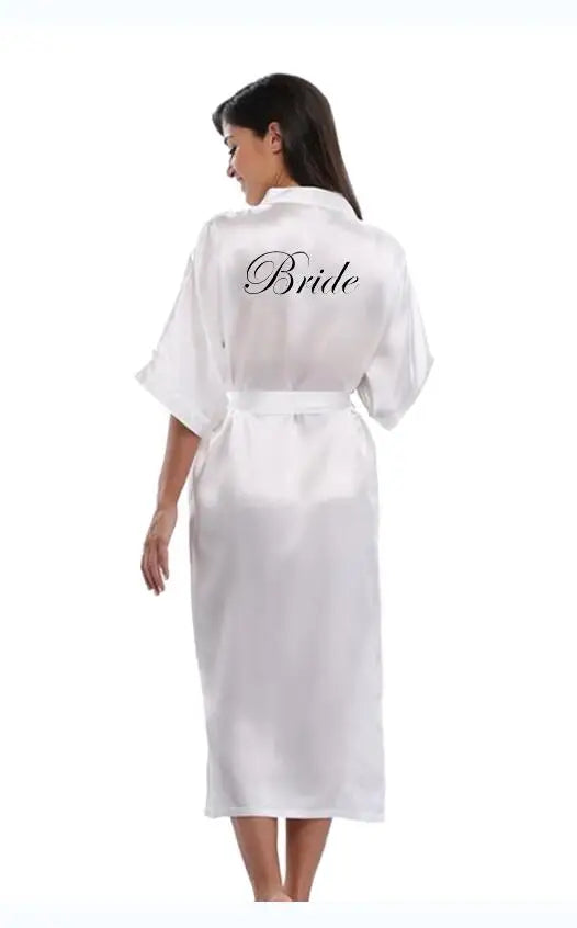 Bridesmaid champagne Large Plain Mother Bride Kimono Silk Satin Lace Night Dress Gown Wedding Robes Bathrobe Ladies Robe