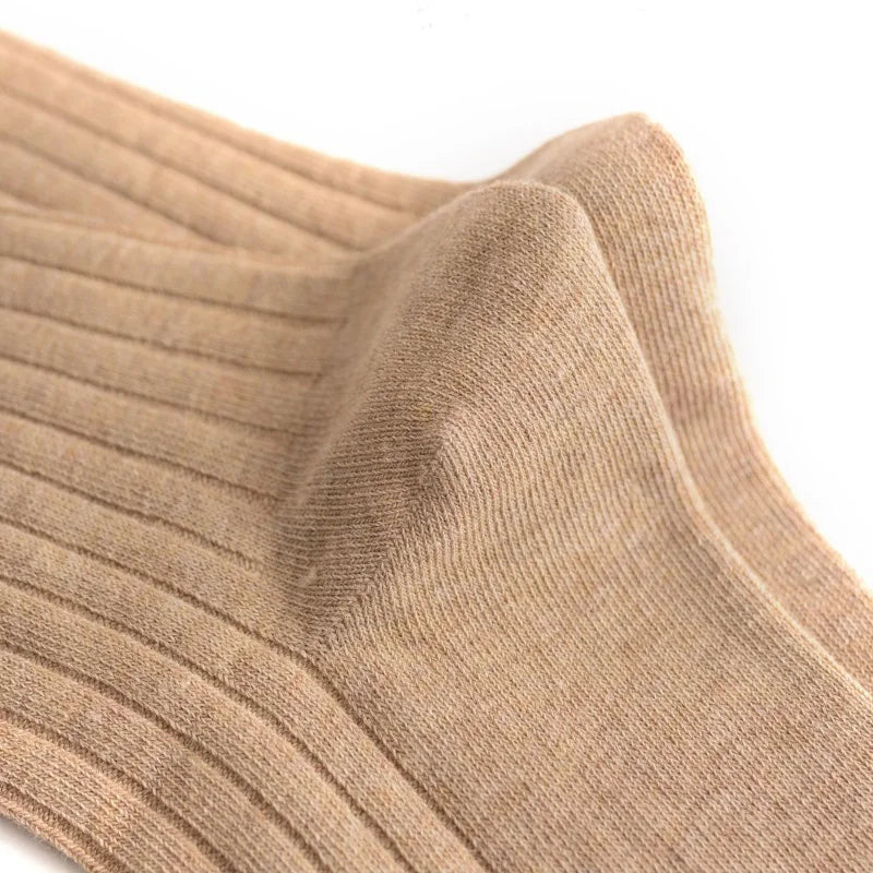 5 Pairs Large Size Man Socks Cotton Business Solid Breathable Deodorant Husbands Fathers Party Dress Long Socks Plus EU46-50