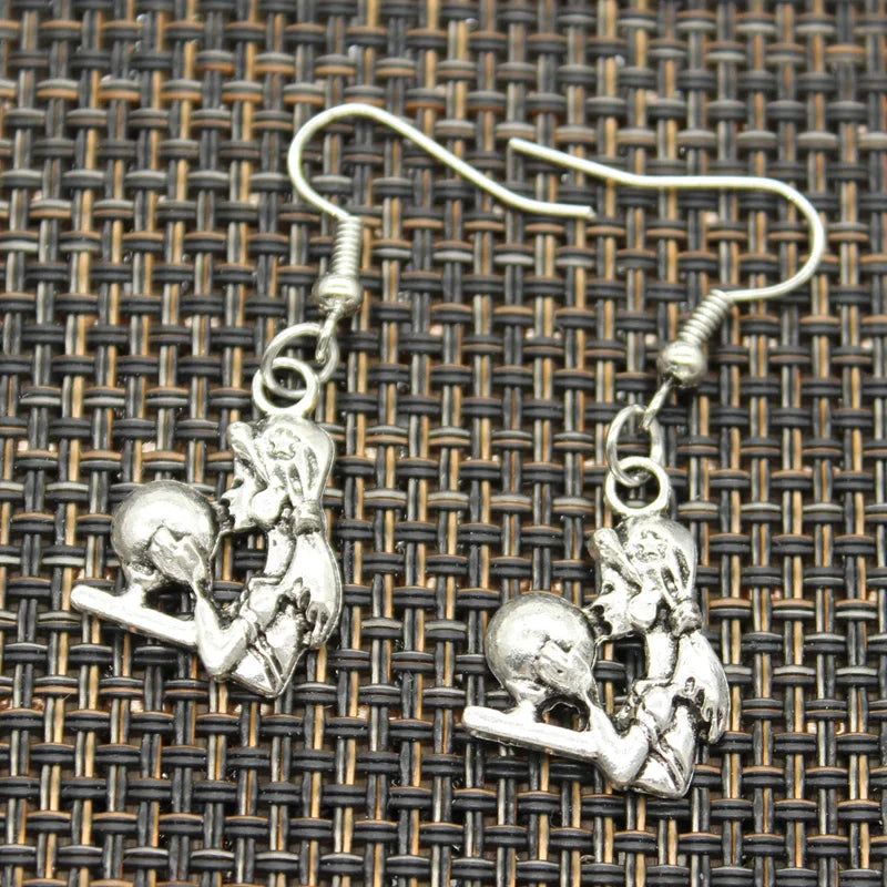 New Fashion Handmade Witch On Broomstick Halloween Fortune Teller Crystal Ball Pendants DIY Earrings For Women Party