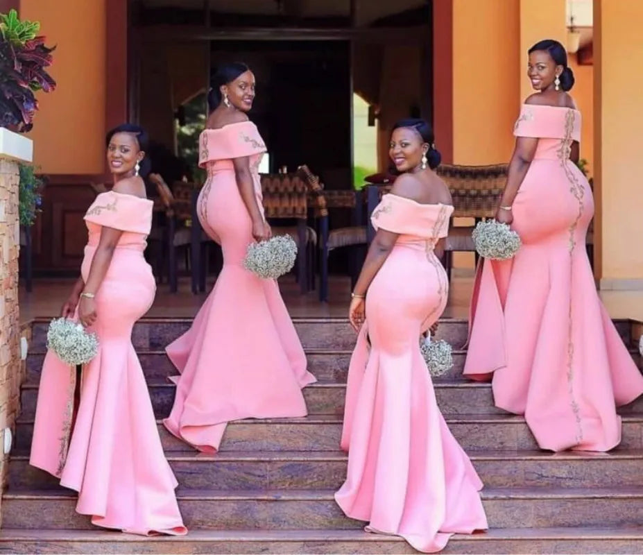 Pink Dress Bridesmaid  D11 Mermaid Gives The Camera Of Silver Youth Shoulder Wedding Party