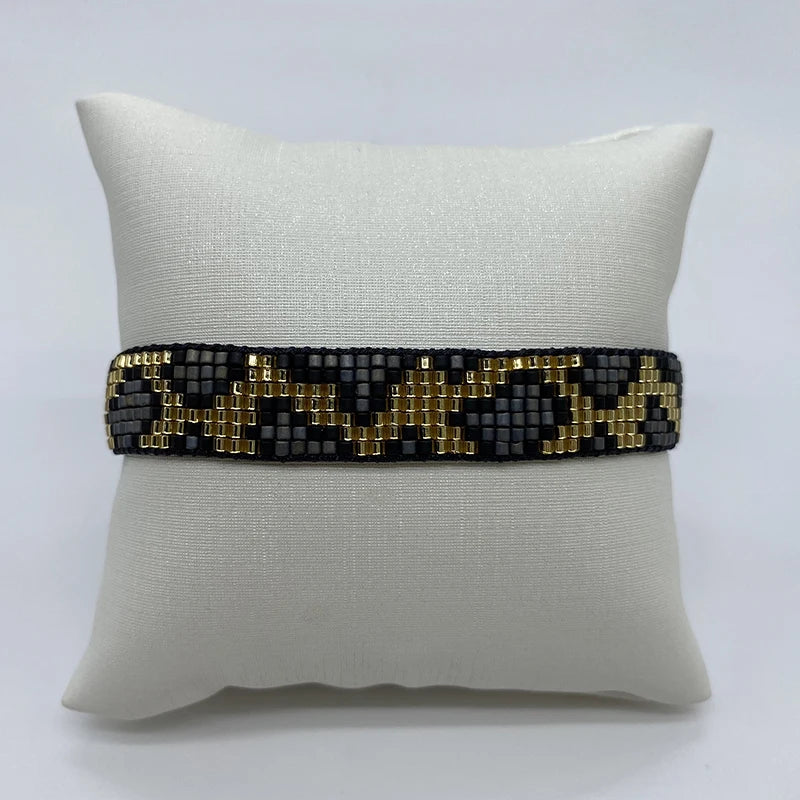 BLUESTAR Boho Bracelet MIYUKI Bracelet For Women Leopard Grain Pulseras Mujer Moda Turkish Eye Handmade Braided Gift