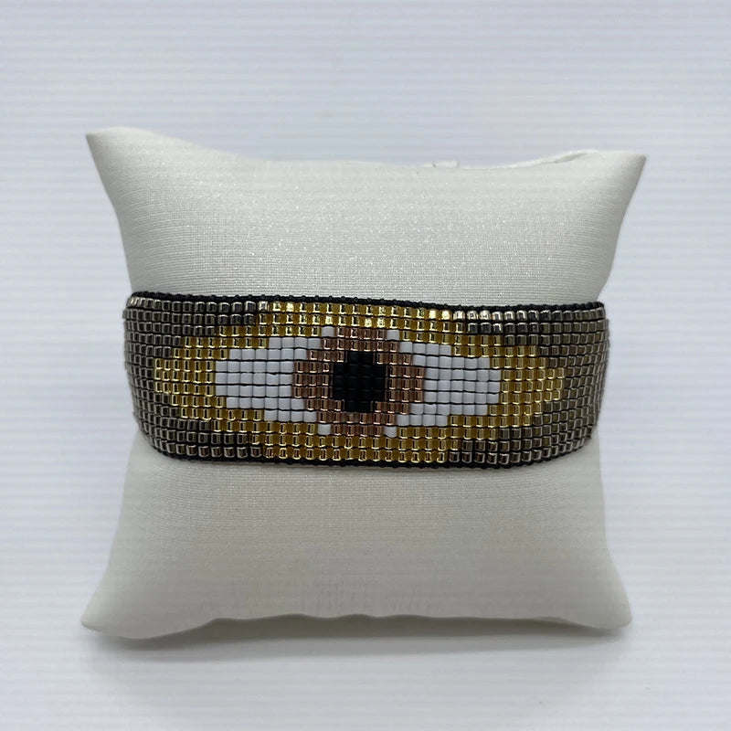 BLUESTAR Boho Bracelet MIYUKI Bracelet For Women Leopard Grain Pulseras Mujer Moda Turkish Eye Handmade Braided Gift