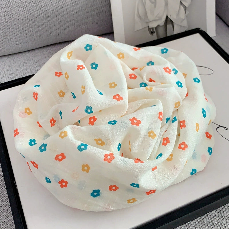 Fashion Creamy-white Women's Winter Shawl Cotton and Linen Scarf