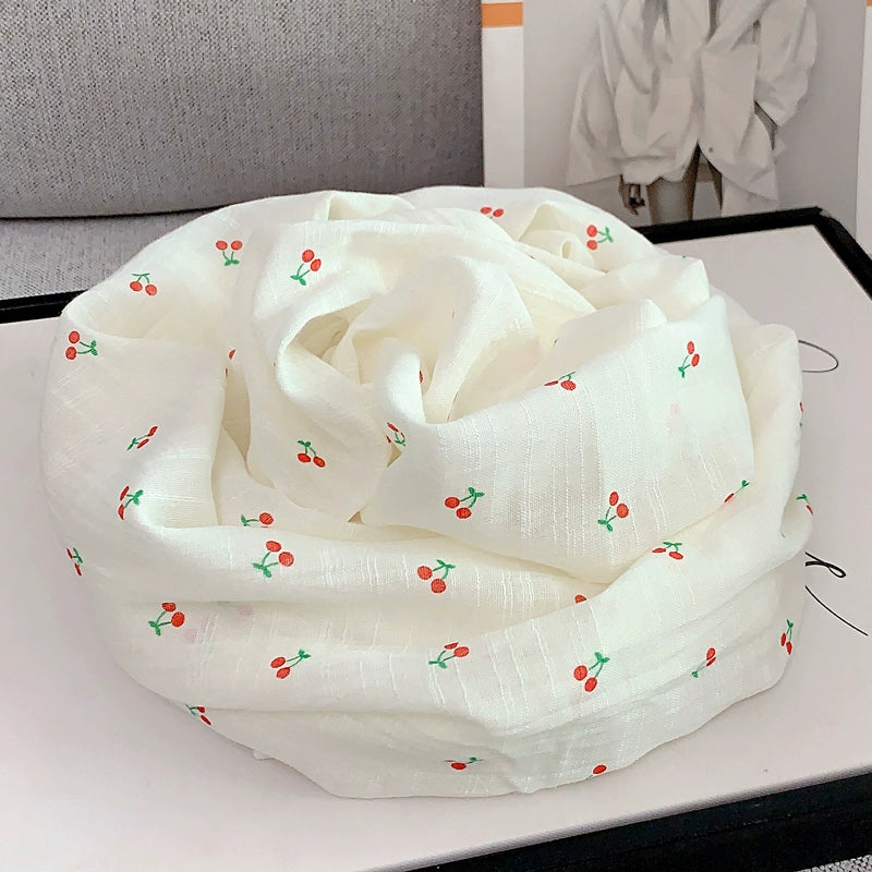 Fashion Creamy-white Women's Winter Shawl Cotton and Linen Scarf