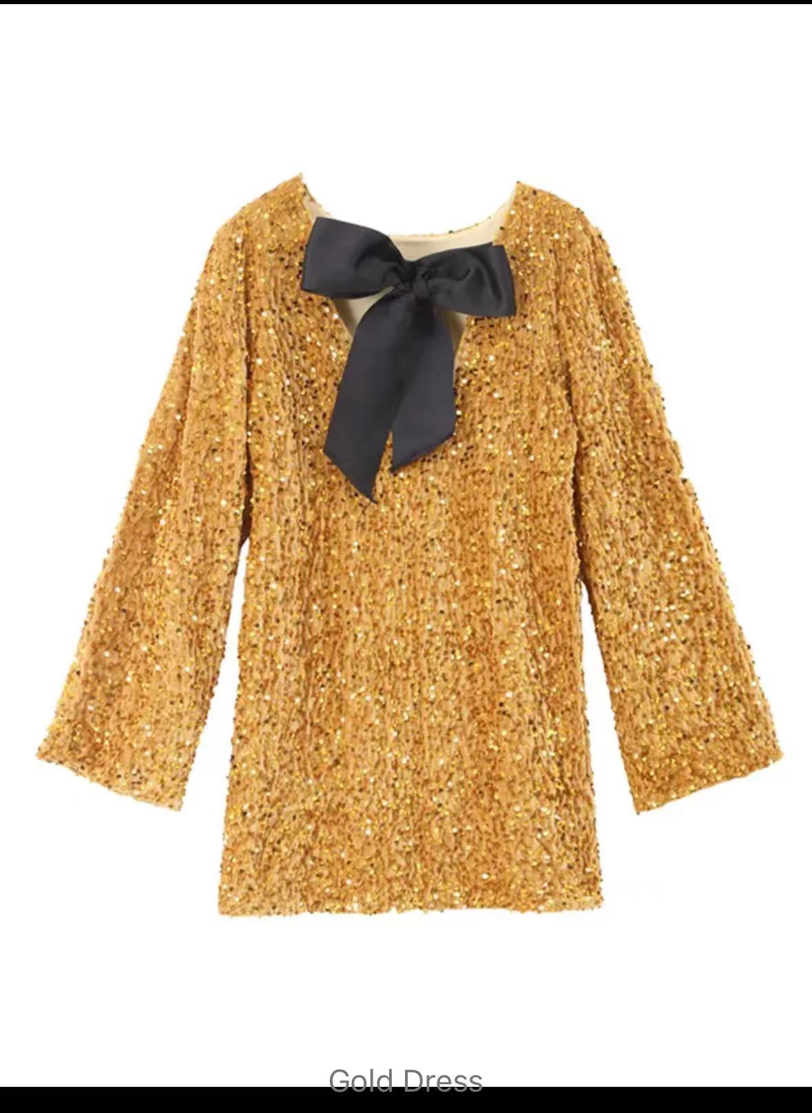 Fall and Winter Dress Long Sleeves Loose Dress Bows