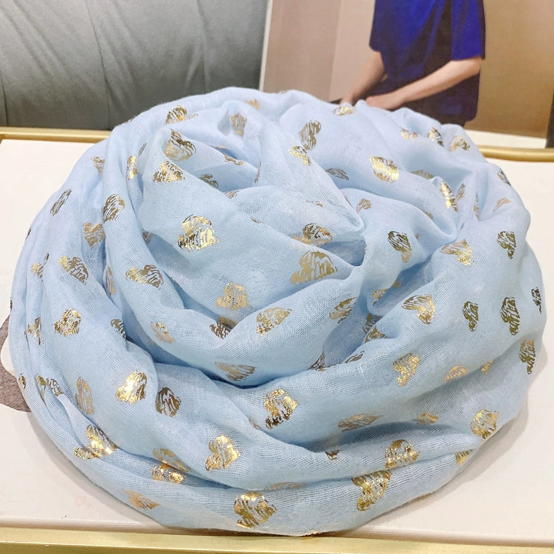 Fashion Creamy-white Women's Winter Shawl Cotton and Linen Scarf