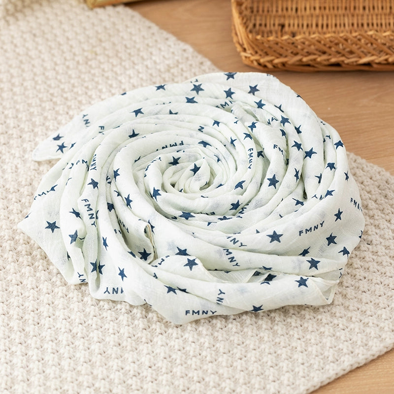 Fashion Creamy-white Women's Winter Shawl Cotton and Linen Scarf