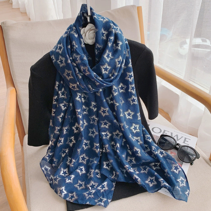 Fashion Creamy-white Women's Winter Shawl Cotton and Linen Scarf