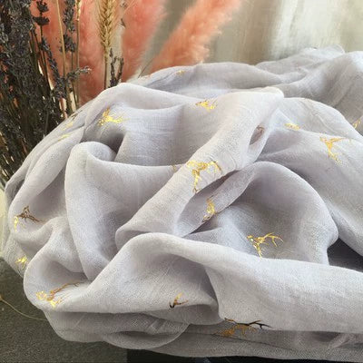 Fashion Creamy-white Women's Winter Shawl Cotton and Linen Scarf