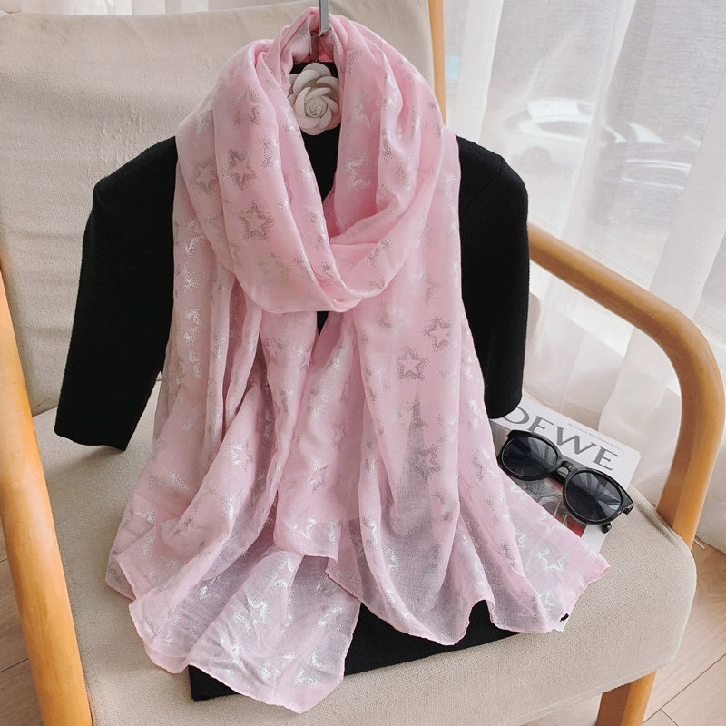 Fashion Creamy-white Women's Winter Shawl Cotton and Linen Scarf