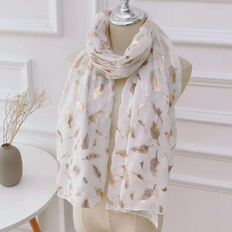 Fashion Creamy-white Women's Winter Shawl Cotton and Linen Scarf