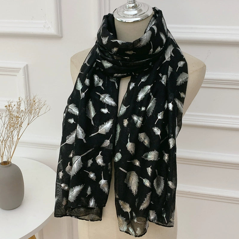 Fashion Creamy-white Women's Winter Shawl Cotton and Linen Scarf