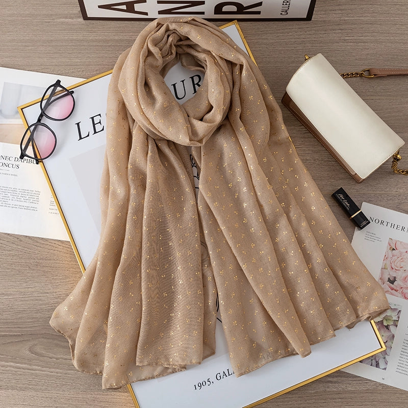 Fashion Creamy-white Women's Winter Shawl Cotton and Linen Scarf