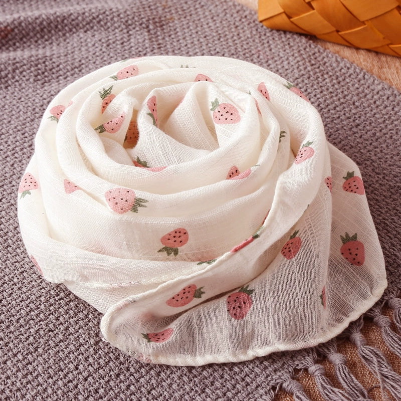 Fashion Creamy-white Women's Winter Shawl Cotton and Linen Scarf