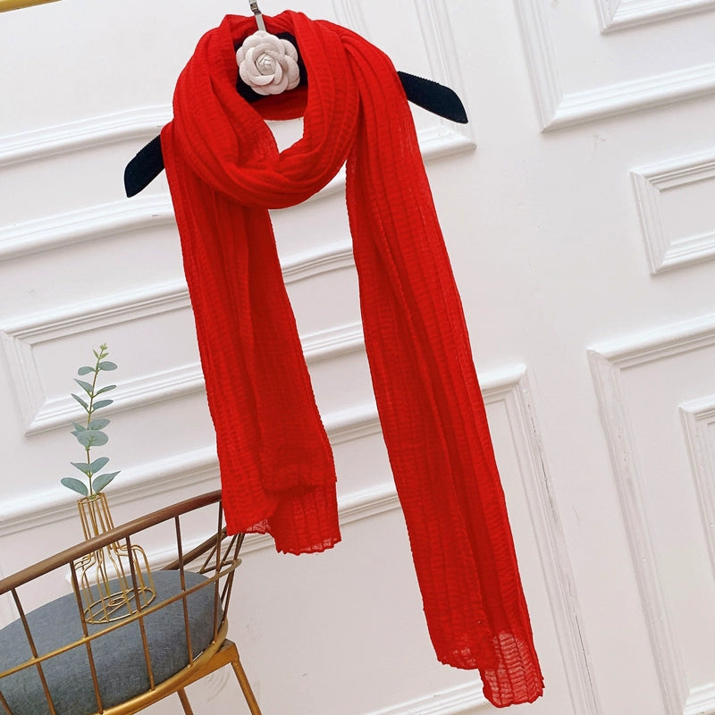 Fashion Creamy-white Women's Winter Shawl Cotton and Linen Scarf