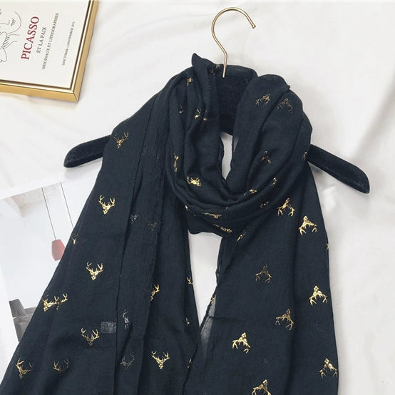 Fashion Creamy-white Women's Winter Shawl Cotton and Linen Scarf