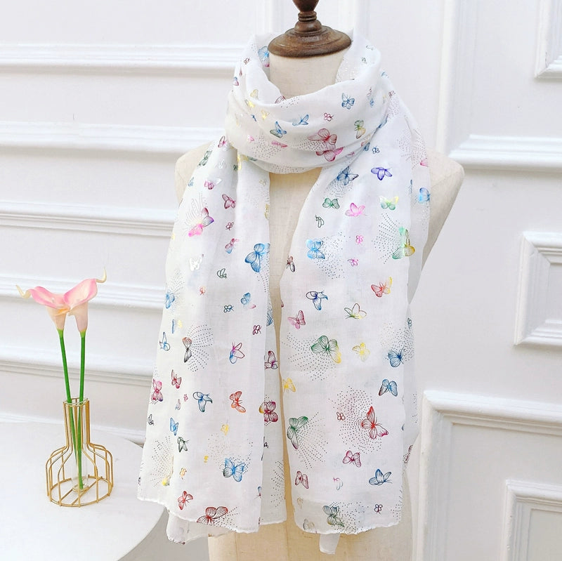 Fashion Creamy-white Women's Winter Shawl Cotton and Linen Scarf