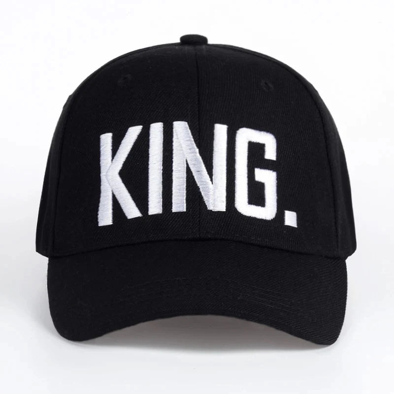 New Women's Letter Embroidered Baseball Cap King and Queen Snapback Hats Couple Hip Hop Style Hats Outdoor Casual Cotton Sun Hat