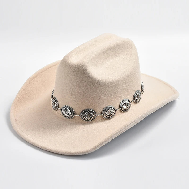 New Western Cowboy Hat for Women's Photo Props Cowgirl Jazz Hats Party Dress Cap Sombrero Hombre