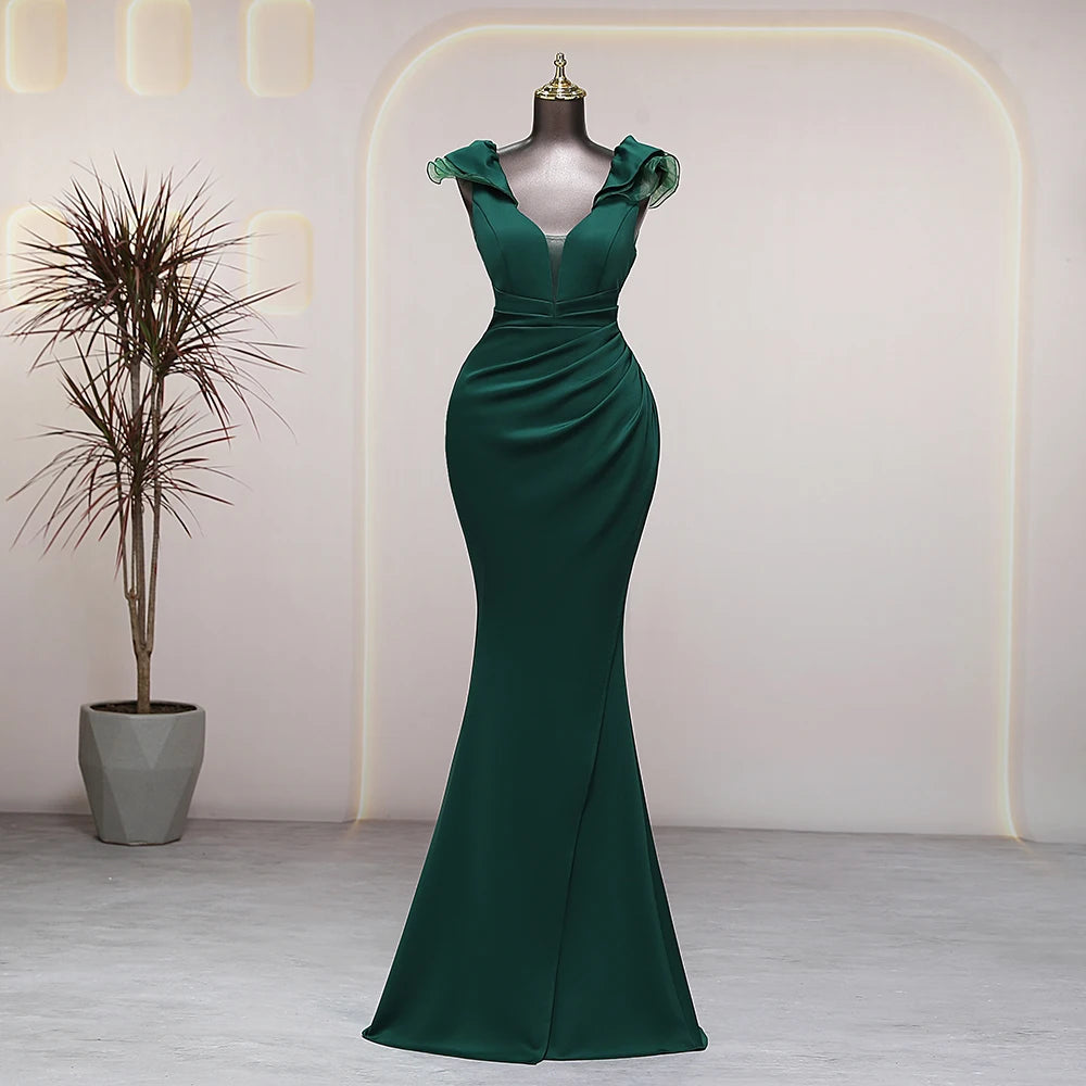 Elegant V-neck candy color pink prom dress luxury evening dresses wedding party dress formal occasion dresses special events