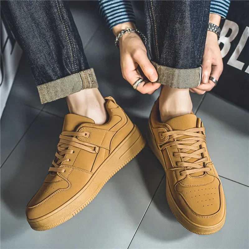 2025 Khaki Air Force Flat Shoes Comfortable in All Seasons Breathable Versatile Men's Casual Shoes High-end Luxury Sneakers Man