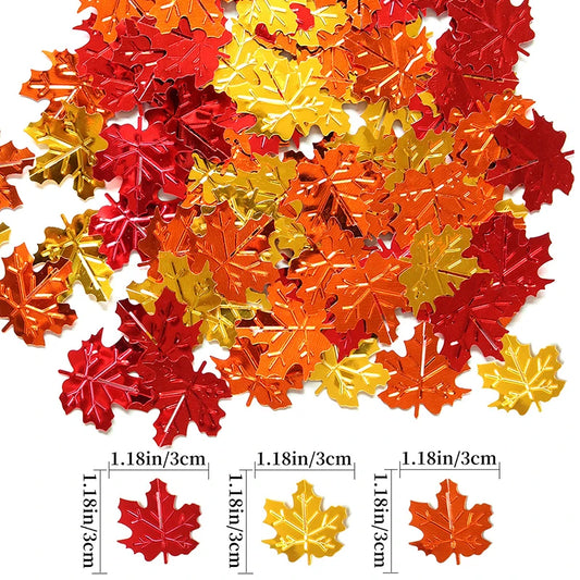 15g Halloween Maple Leaf Confetti Glitter Thanksgiving Table Confetti Halloween Party Decorations Autumn Leaf DIY Accessories