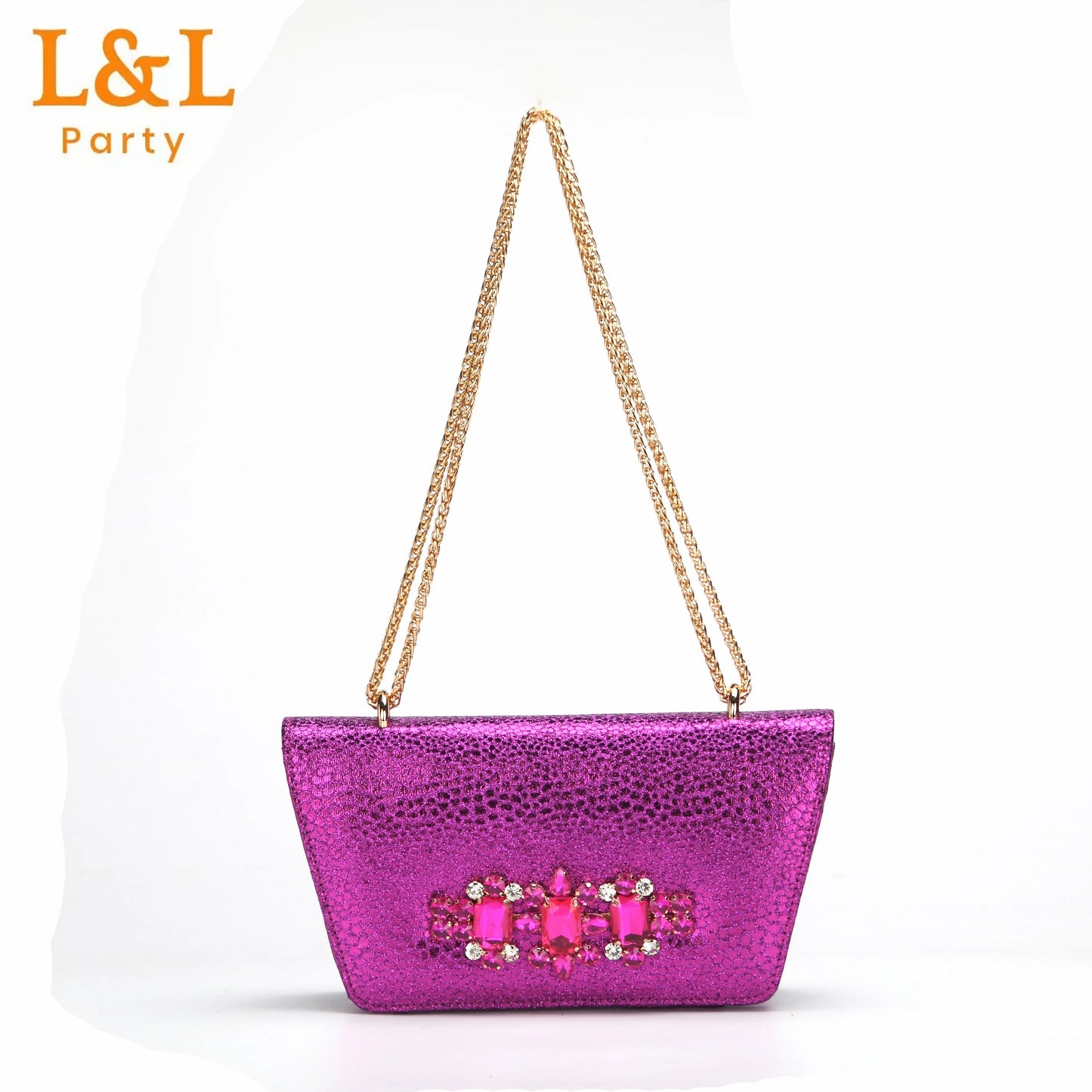 Newest INS Style Magenta Color Elegant High Heels Nigeria Popular Design African Ladies Shoes And Bag Set for Wedding Party