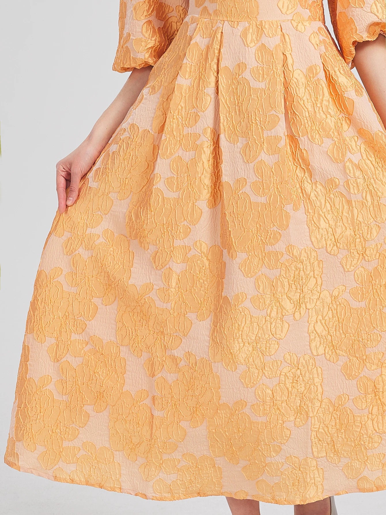 New Women Embroidery Jacquard Party Dress Organza Princess Dress Spring Summer Puff Sleeve Casual Dress Vestidos