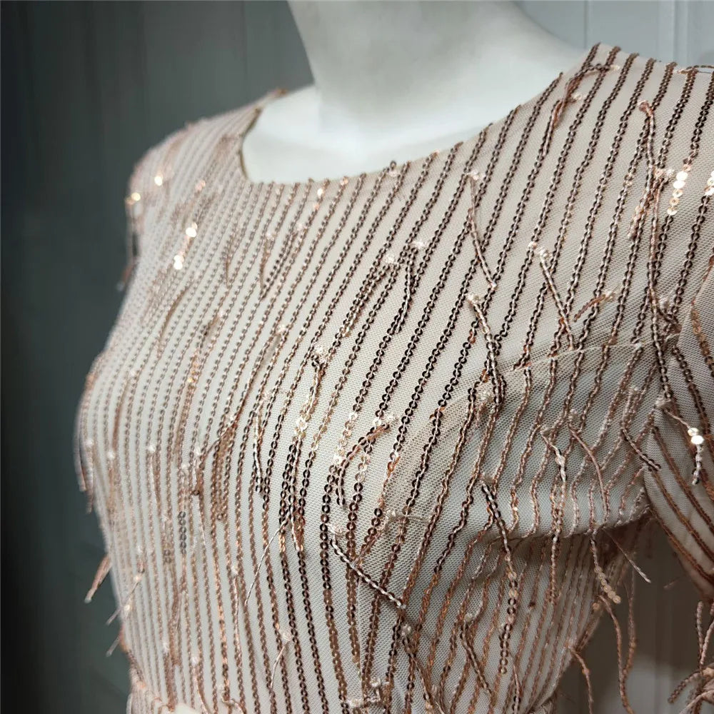 Luxury Sequin Evening Dress Party Maxi Dress Muslim Abaya Women Belted Dress Long Prom Dress Islamic Vestidos Dubai Wedding Gown