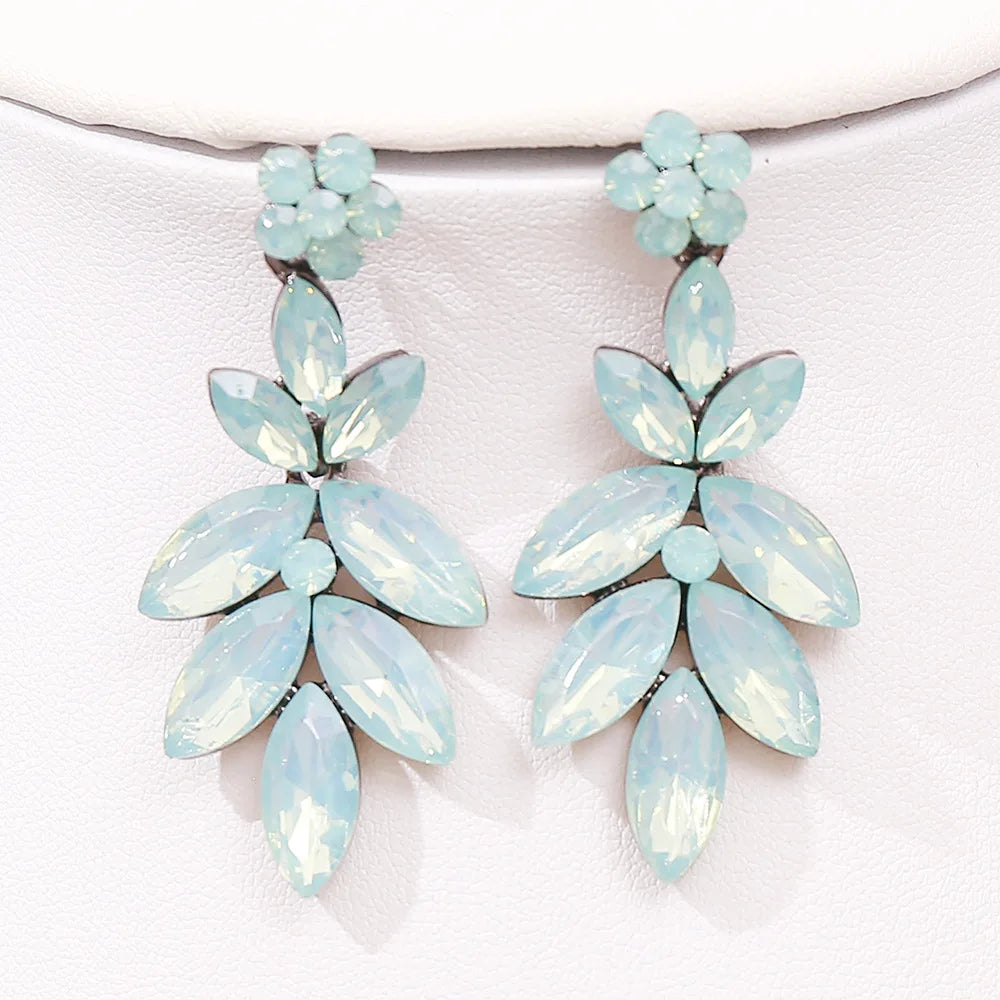 Vintage Black Metal Green Red Crystal Opal Tiara For Women Wedding Party Dress Elegant Queen Bridal Bride Crown