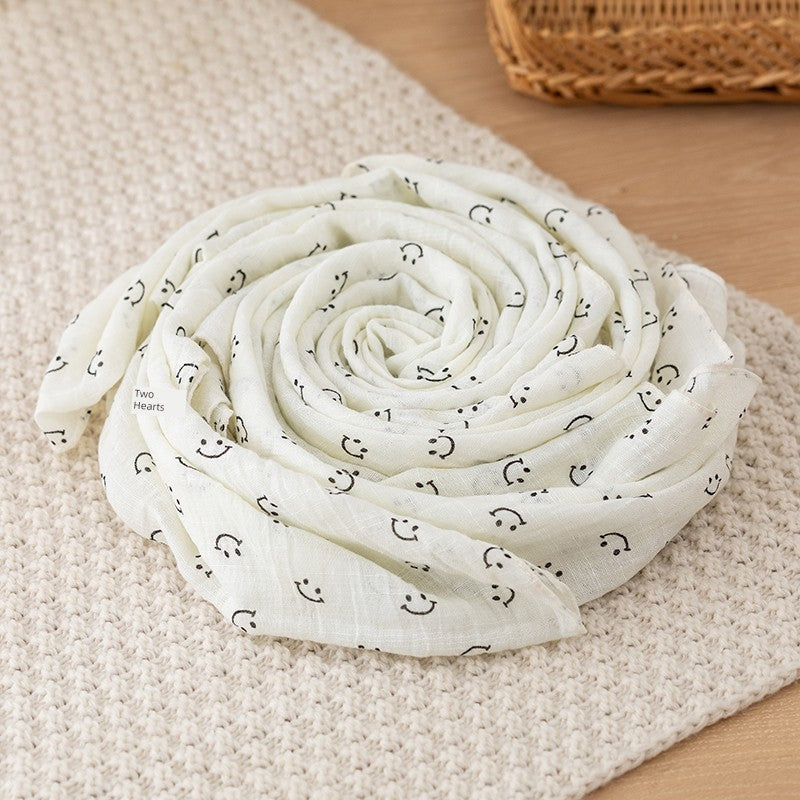 Fashion Creamy-white Women's Winter Shawl Cotton and Linen Scarf