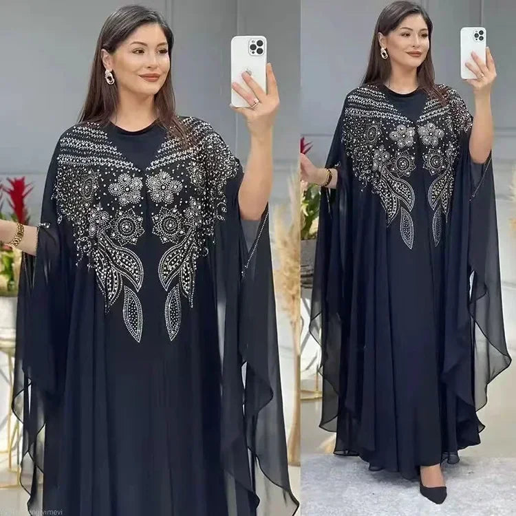 Abayas For Women Dubai Luxury 2025 Chiffon Boubou Muslim Fashion Dress Caftan Marocain Wedding Party Occasions Djellaba Femme