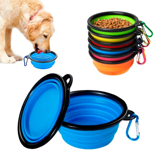 1000ML Portable Collapsible Dog Bowl Lightweight Silicone Pet Food Water Bowl for Traveling Camping and Walking Pet Bowls D0013A