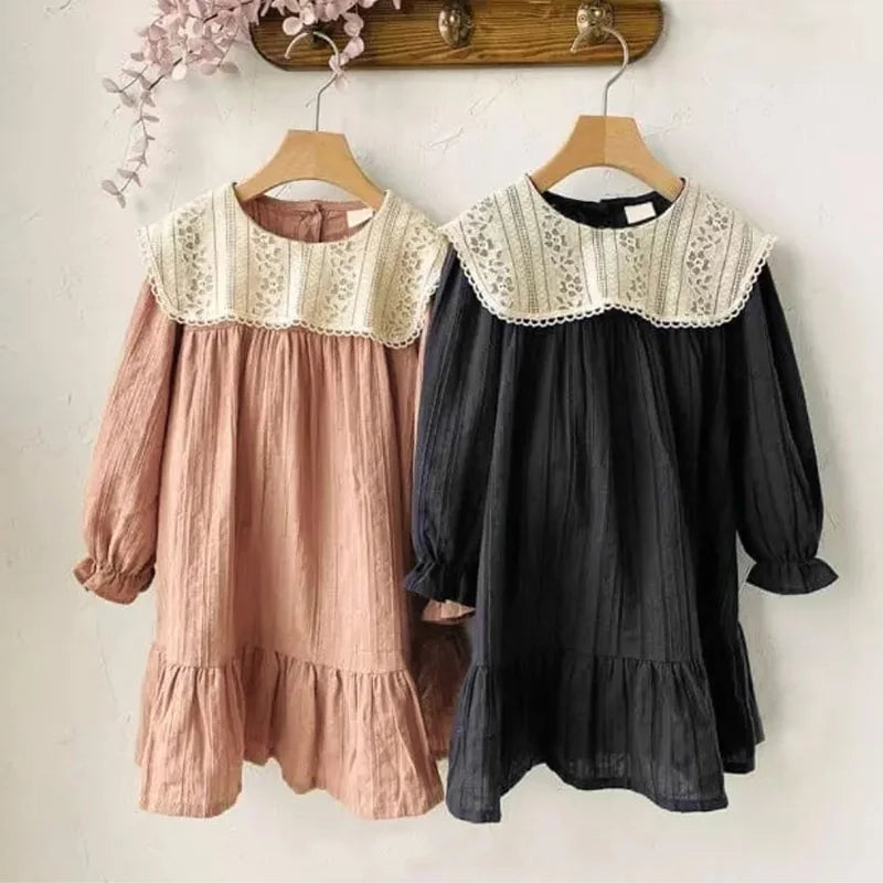 New Spring Sister Clothes 0-3Yrs Kids Princess Dresses Toddler Baby Bodysuits Long Sleeved Cotton Baby Girls Party Dress
