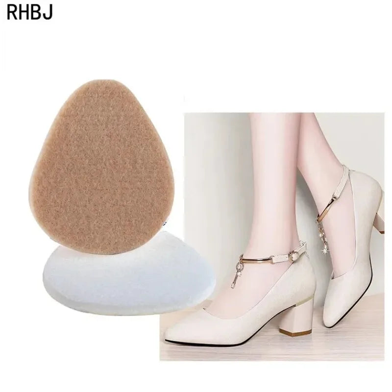 16pcs=8pairs Self-adhesive Felt Front Palm Pad Relieve Foot Pain High Heels Cushion Anti-slip-wear Reduce Pressure Heel Pad Care